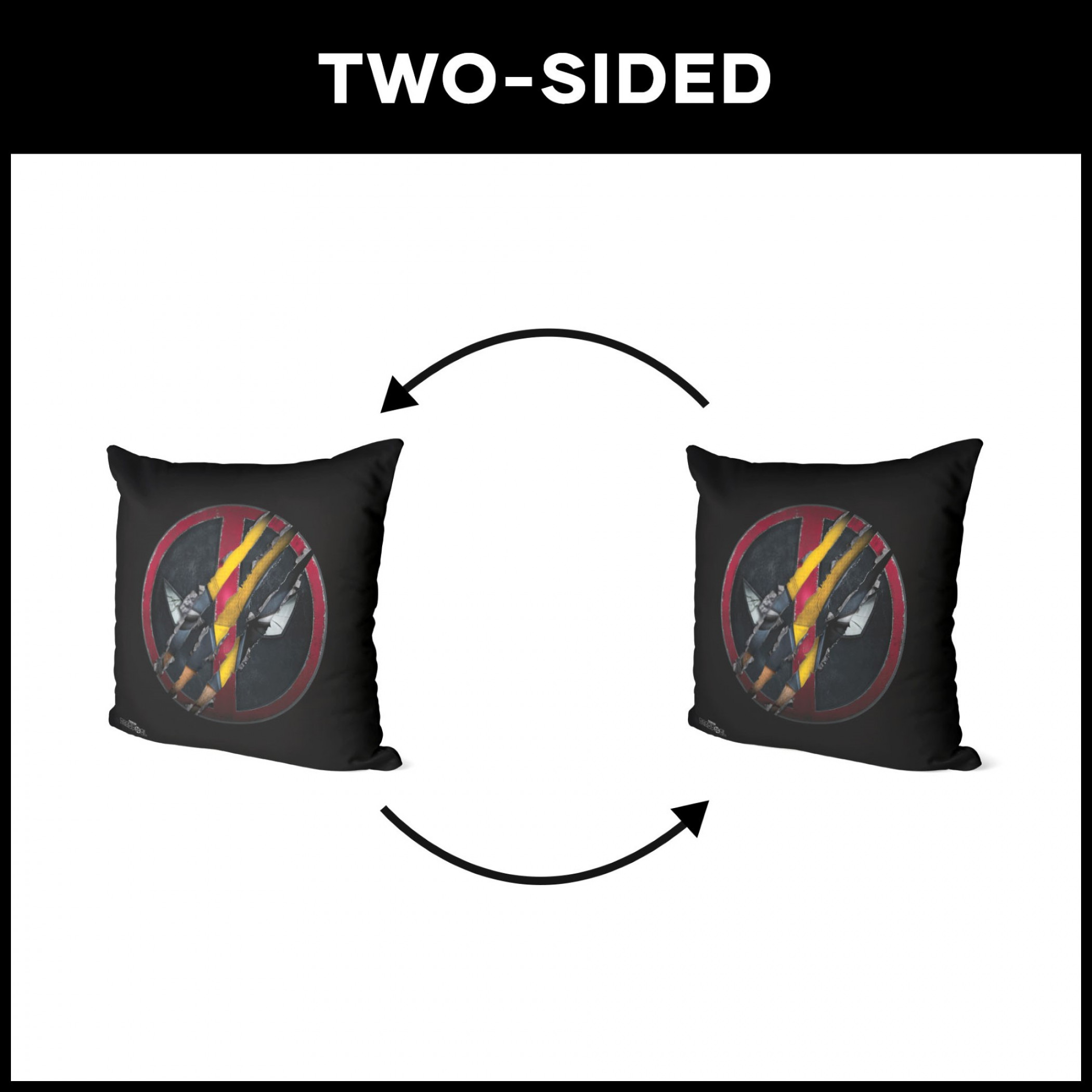 Deadpool & Wolverine Swipe Through Printed 18" Throw Pillow